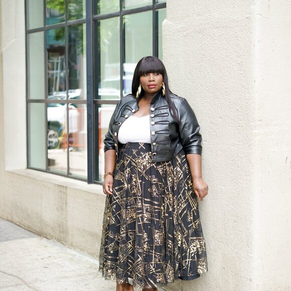 Amazon Making The Cut Designer Plus Size Maxi Skirt with Sequins,  Size 3X - Picture 8 of 10